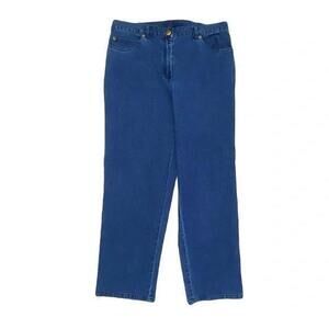 Ruby Rd Side Elastic Straight leg Women's size 10P Dark Blue Denim jeans